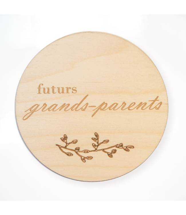ADAM ET MILA PASTILLE DE BOIS - FUTURS GRAND-PARENTS