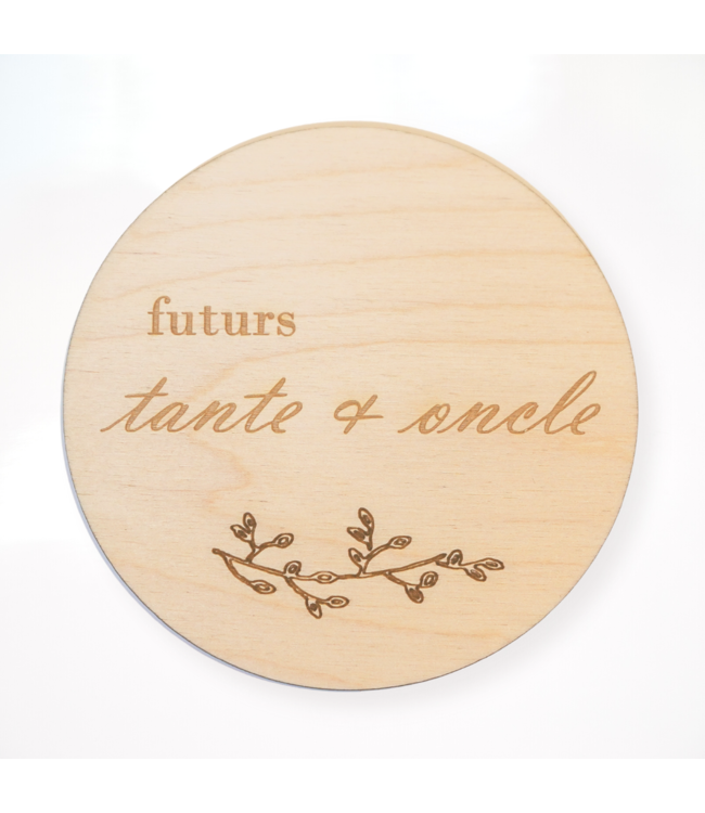 ADAM ET MILA PASTILLE DE BOIS "FUTURS TANTE ET ONCLE"