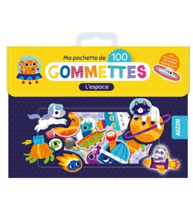 AUZOU MA POCHETTE DE 100 GOMMETTES : L'ESPACE