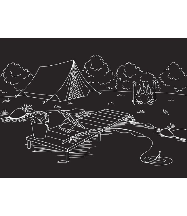 NAPPERON TABLEAU NOIR - CAMPING
