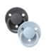 BIBS PACIFIER SUCES DE LUX (PQT 2) - IRON/BABY BLUE