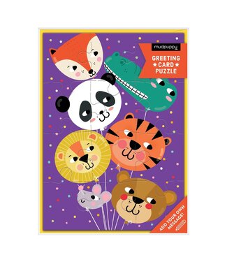 CARTE DE FÊTE PUZZLE - ANIMAL BALLOONS