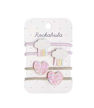 ROCKAHULA ENS. 4 ÉLASTIQUES - PASTEL RAINY CLOUD PONIES