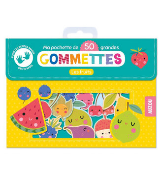 AUZOU MA POCHETTE DE 50 GRANDES GOMMETTES : LES FRUITS
