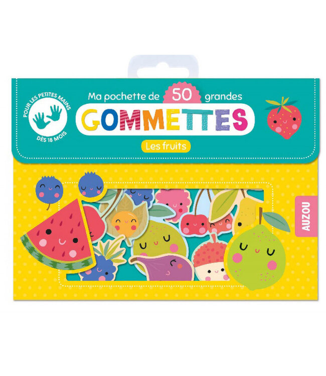 AUZOU MA POCHETTE DE 50 GRANDES GOMMETTES : LES FRUITS
