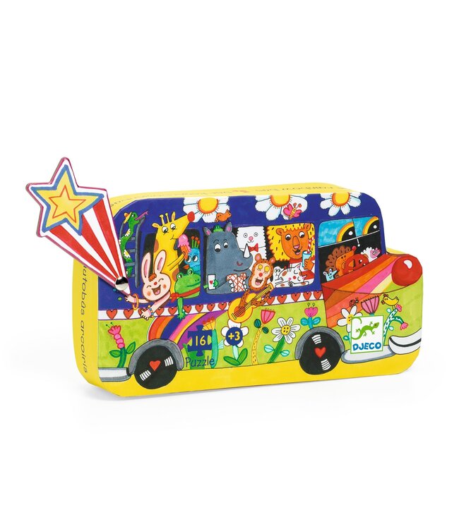 DJECO PUZZLE SILHOUETTE - BUS ARC-EN-CIEL