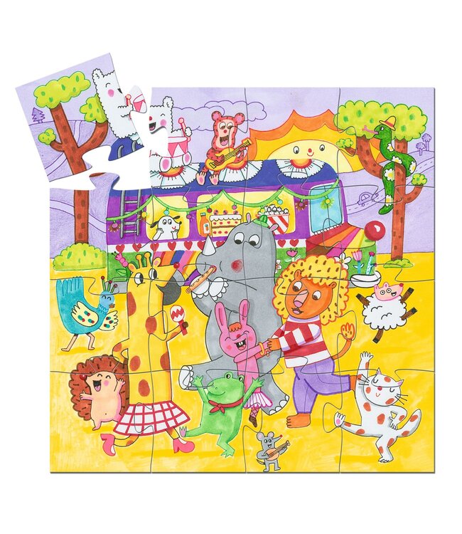 DJECO PUZZLE SILHOUETTE - BUS ARC-EN-CIEL