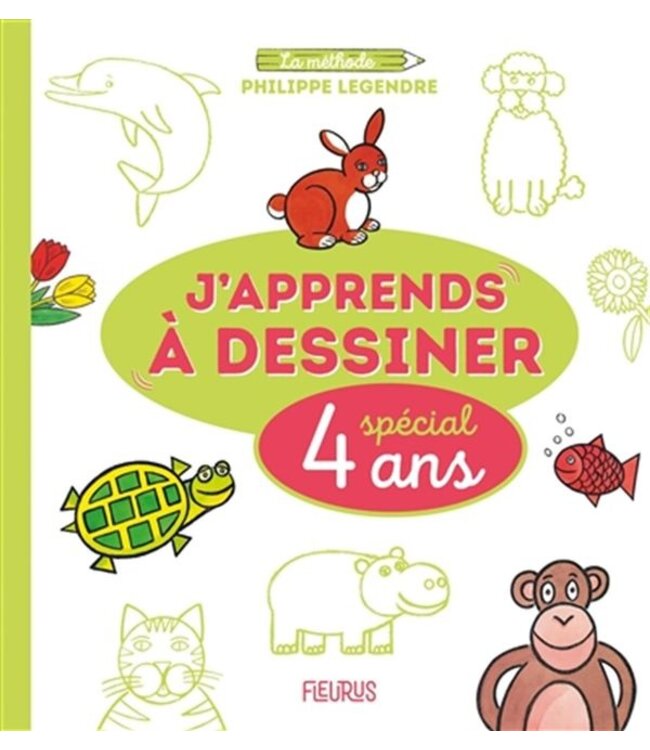 LIVRE A COLORIER - J'APPRENDS A DESSINER 4 ANS!