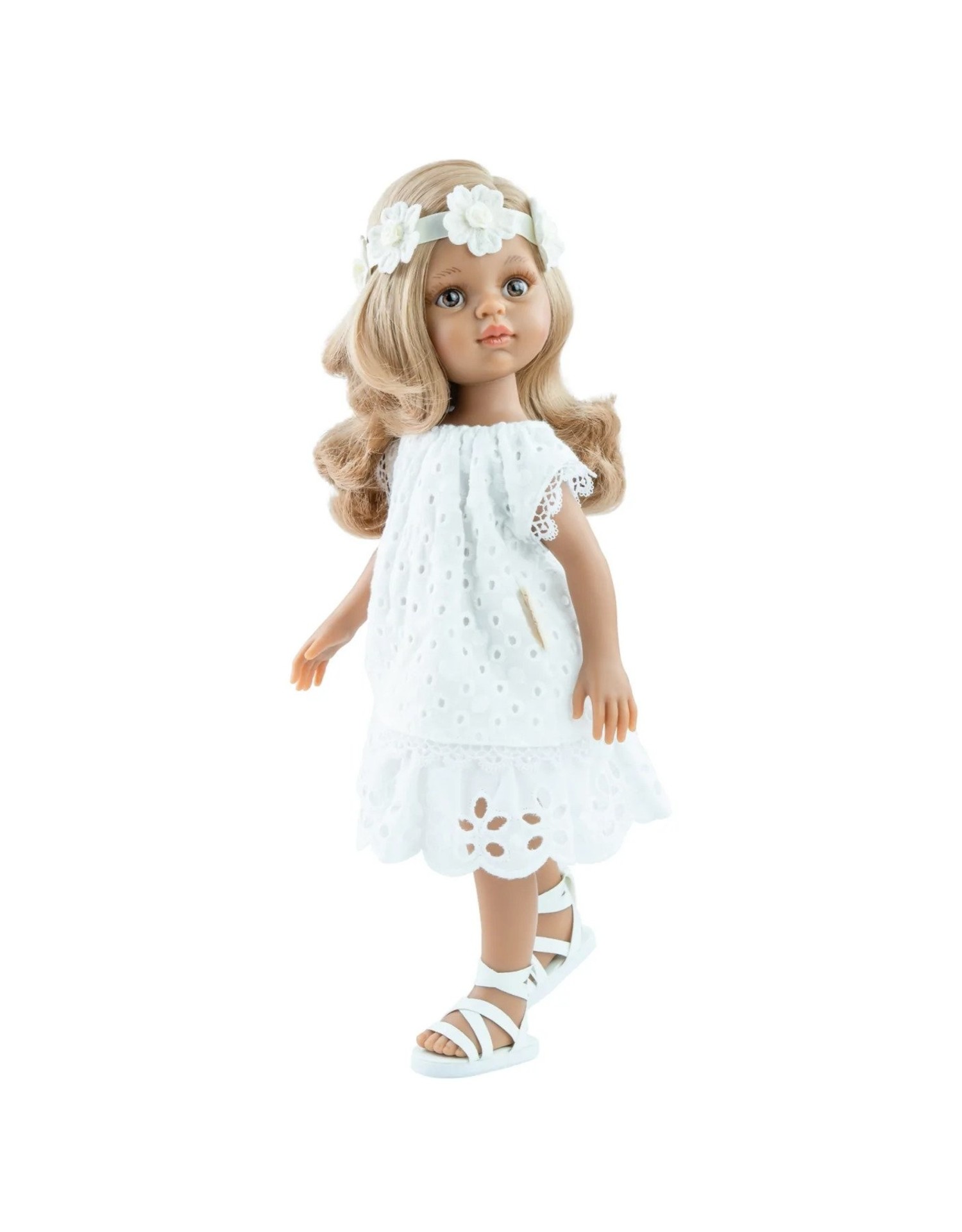 Mini poupée en porcelaine habillée de 9 cm – Robe blanche – Article de  collection (MI49A)