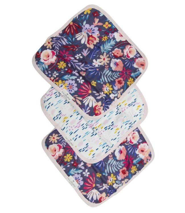 LOULOU LOLLIPOP ENS. DE 3 DÉBARBOUILLETTES - DARK FIELD FLOWERS
