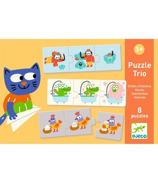 DJECO PUZZLE DUO-TRIO - DROLES D'HISTOIRES