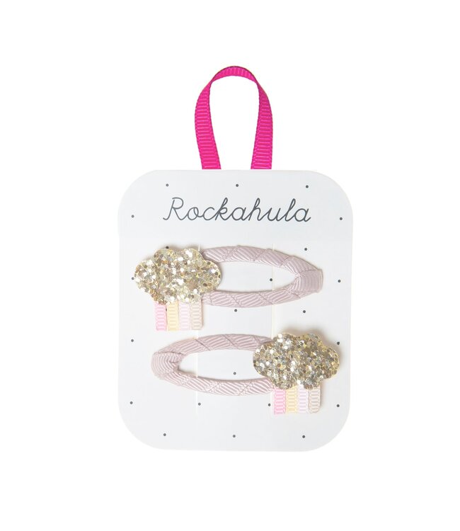 ROCKAHULA ENS. 2 BARRETTES - RAINY CLOUD GOLD PASTEL