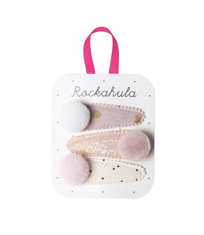 ROCKAHULA ENS. 3 BARRETTES - MOONLIGHT POM POM