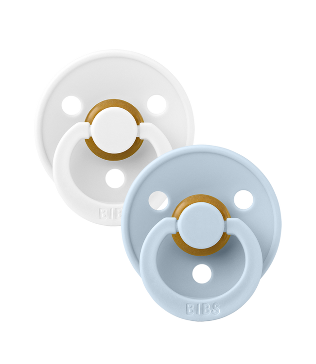 BIBS PACIFIER SUCES (PQT 2) - BABY BLUE/BLANC