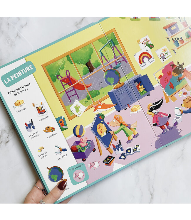 AUZOU LIVRE CHERCHE ET TROUVE - P'TIT LOUP:VIVE L'ÉCOLE!