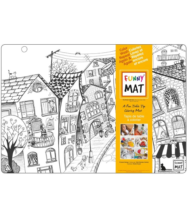 FUNNYMAT TAPIS A COLORIER - CHATS DE RUE