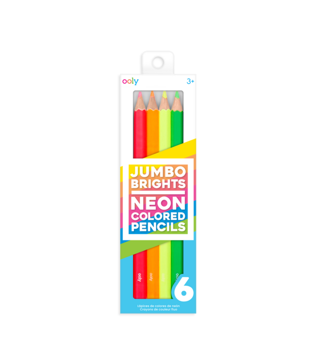 OOLY ENS. 6 CRAYONS À COLORER JUMBO - NEON