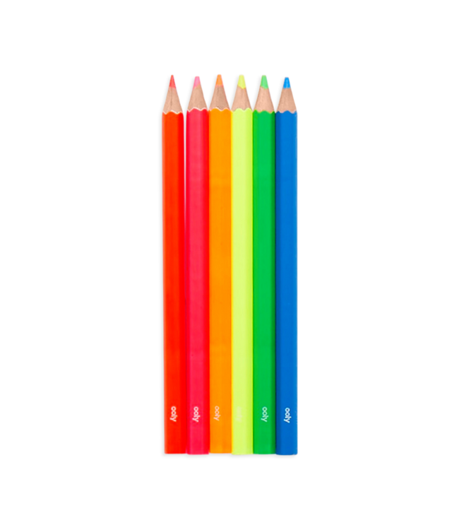 OOLY ENS. 6 CRAYONS À COLORER JUMBO - NEON