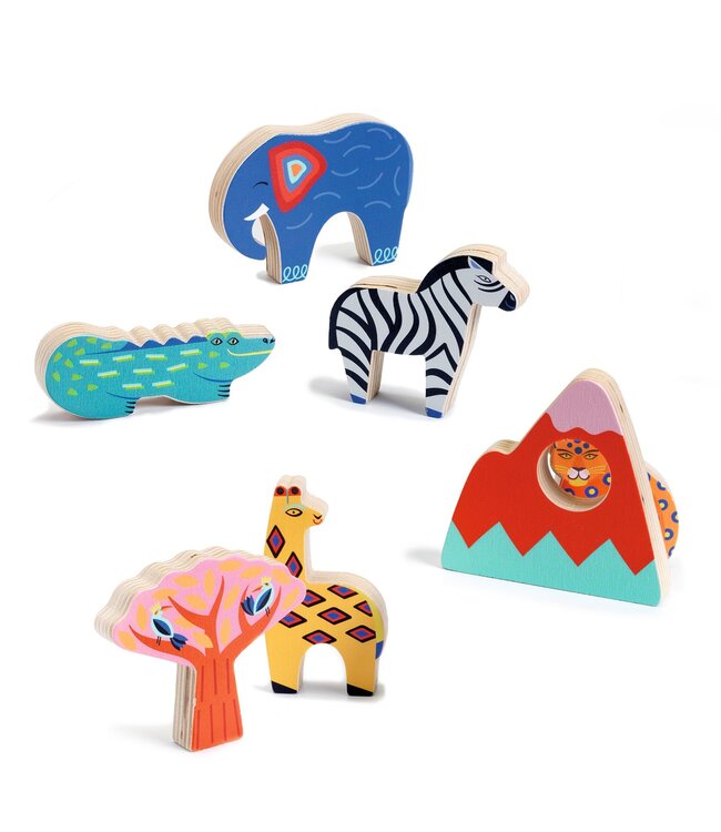 DJECO PUZZLE EN BOIS (7 MCX) - SAVANA STORY