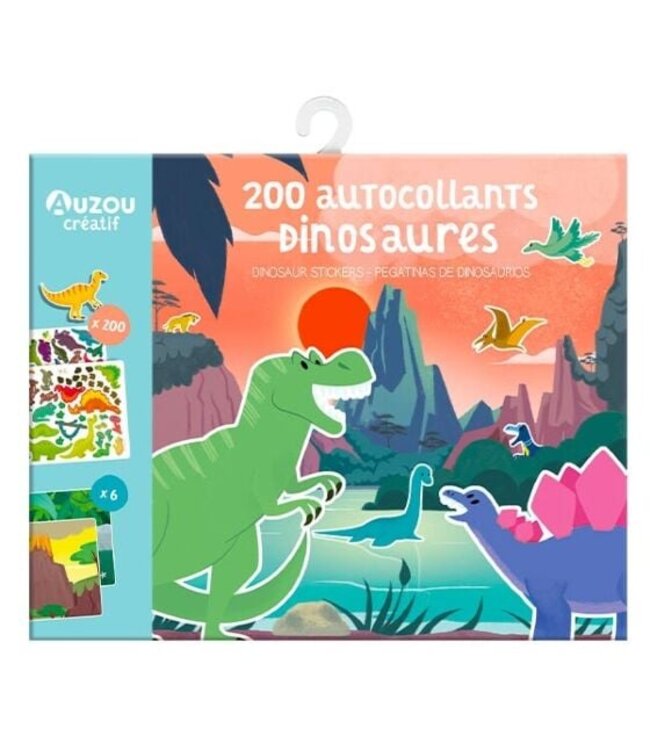 AUZOU POCHETTE 200 AUTOCOLLANTS - DINOSAURES