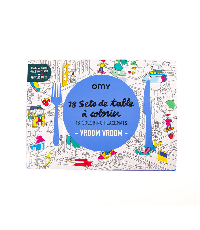 OMY NAPPERON À COLORIER - VÉHICULE