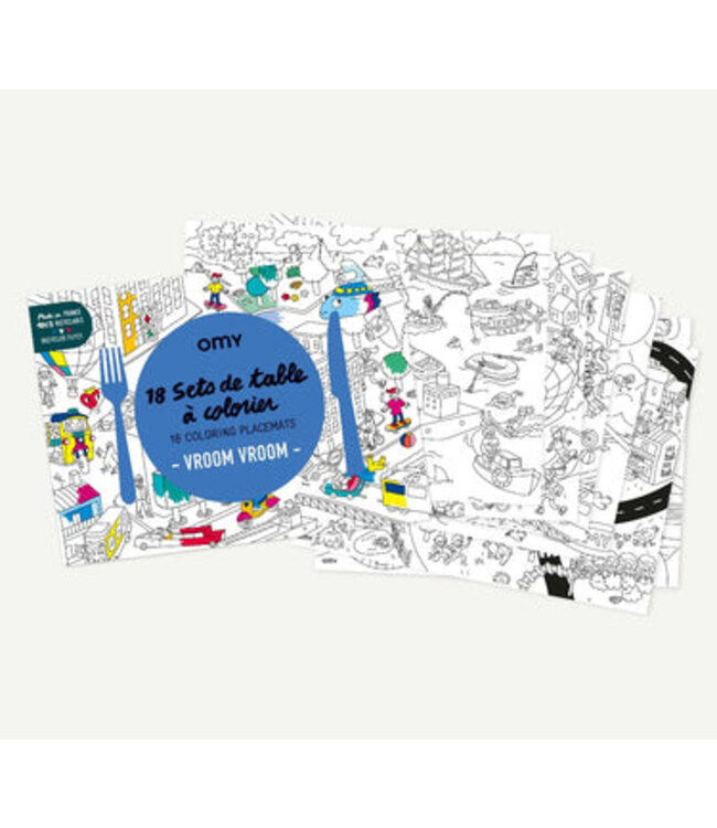 OMY NAPPERON À COLORIER - VÉHICULE