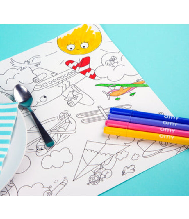 OMY NAPPERON À COLORIER - VÉHICULE