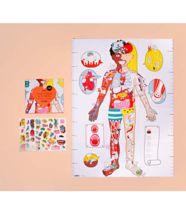 OMY POSTER AUTOCOLLANT GÉANT - MON CORPS