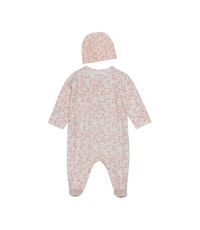 FIXONI ENS. DE PYJAMA ET BONNET - MISTY ROSE