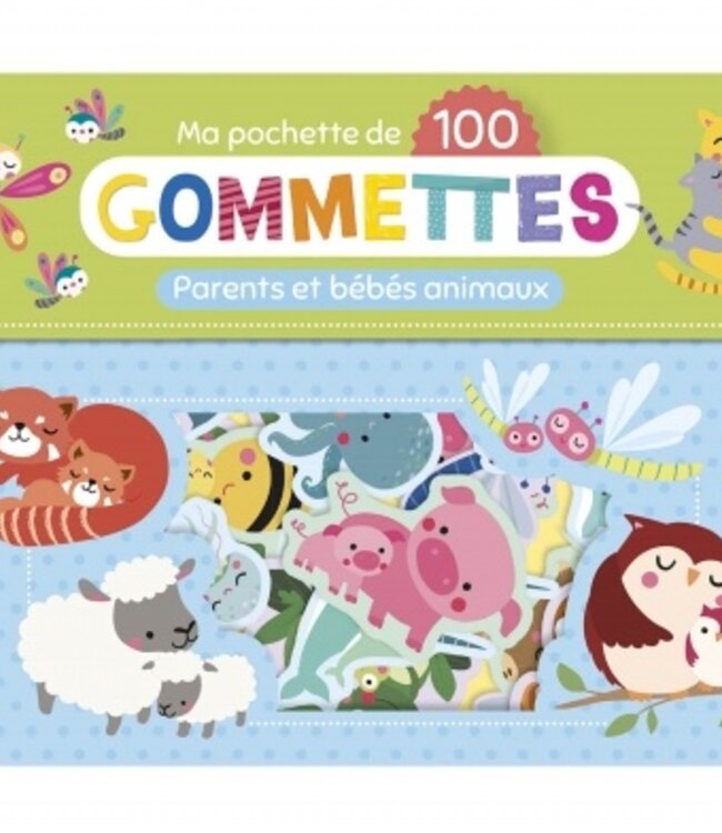 AUZOU MA POCHETTE DE GOMMETTES - 100 GOMMETTES : PARENTS-BÉBÉS ANIMAUX