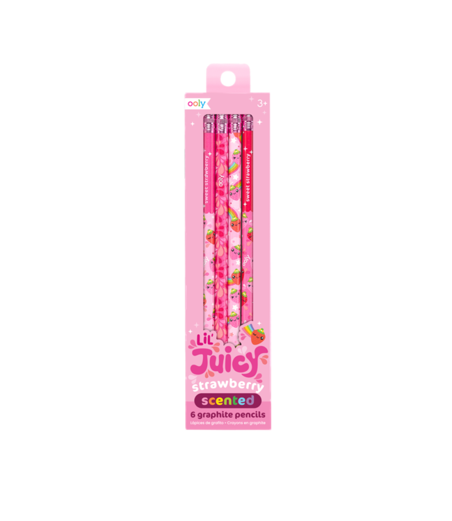 OOLY ENS. 6 CRAYONS À MINE PARFUMÉS - LIL' JUICY  STRAWBERRY