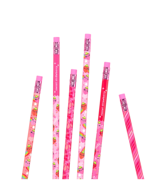 OOLY ENS. 6 CRAYONS À MINE PARFUMÉS - LIL' JUICY  STRAWBERRY