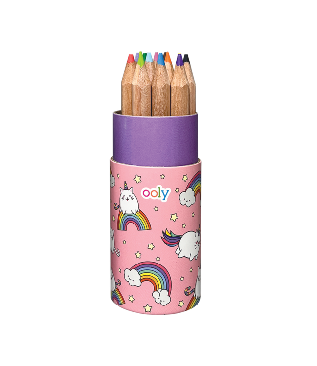 OOLY ENS. 12 MINI CRAYONS À COLORIER DRAW 'N' DOODLE - LICORNE