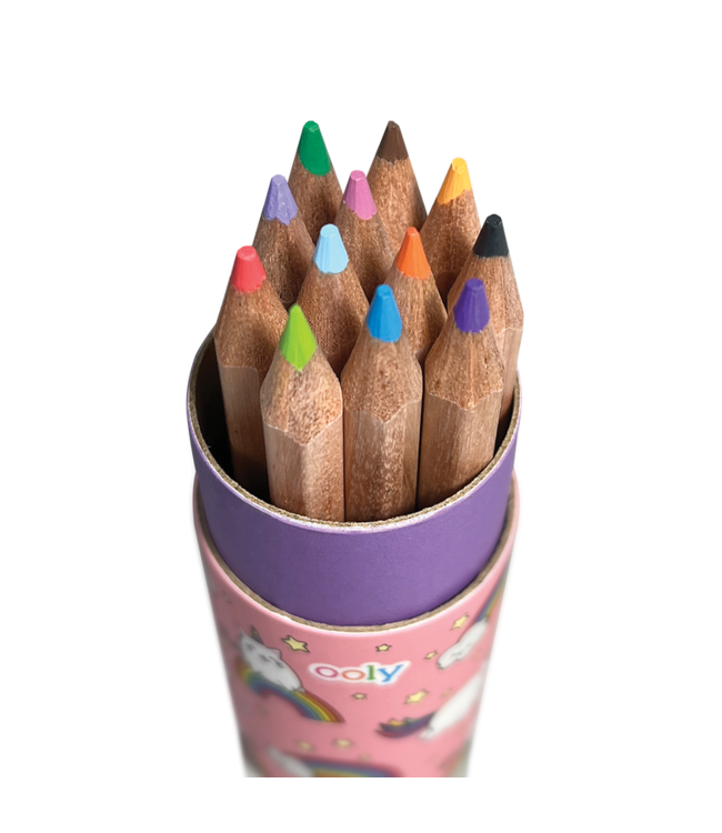 OOLY ENS. 12 MINI CRAYONS À COLORIER DRAW 'N' DOODLE - LICORNE