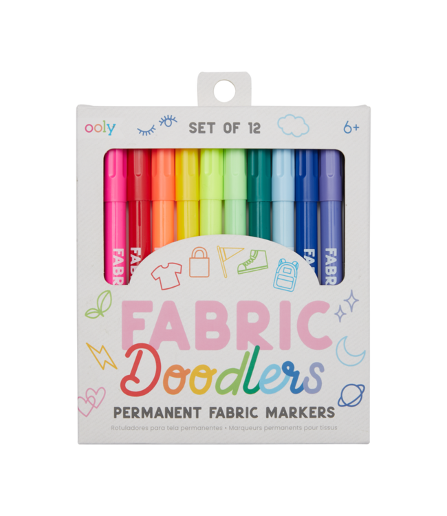 OOLY ENS. DE 6 MARQUEURS À TISSU - FABRIC DOODLERS