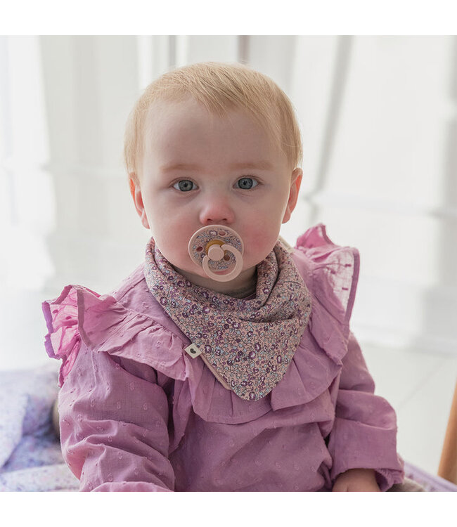BIBS PACIFIER BAVOIR BANDANA LIBERTY - CHAMOMILLE LAWN/VIOLET SKY