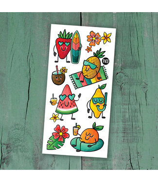 PiCO TATOO TATOUAGES TEMPORAIRES - FRUITS À LA PLAGE