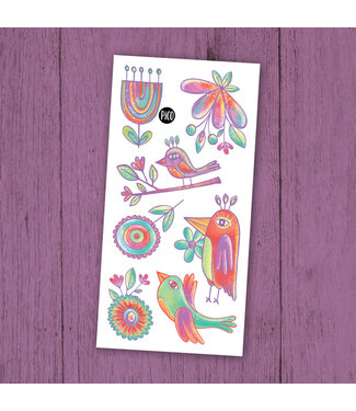 PiCO TATOO TATOUAGES TEMPORAIRES - LES MERVEILLEUX OISEAUX
