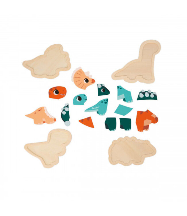 JANOD ENS. DE 4 PUZZLES ÉVOLUTIFS - DINOS