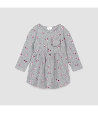 MILES THE LABEL ROBE - GRISE A RUBAN ROSE