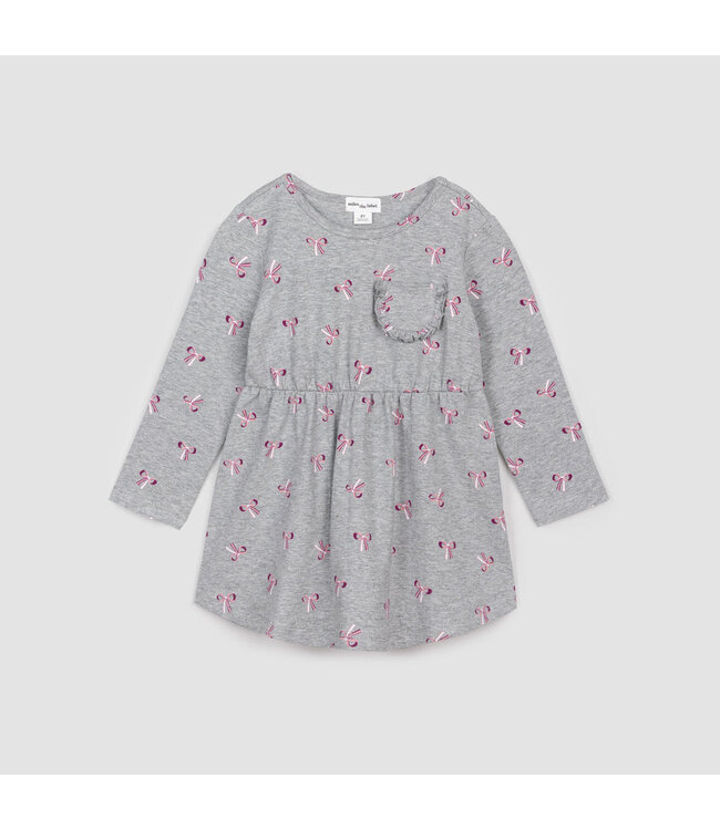 MILES THE LABEL ROBE - GRISE A RUBAN ROSE