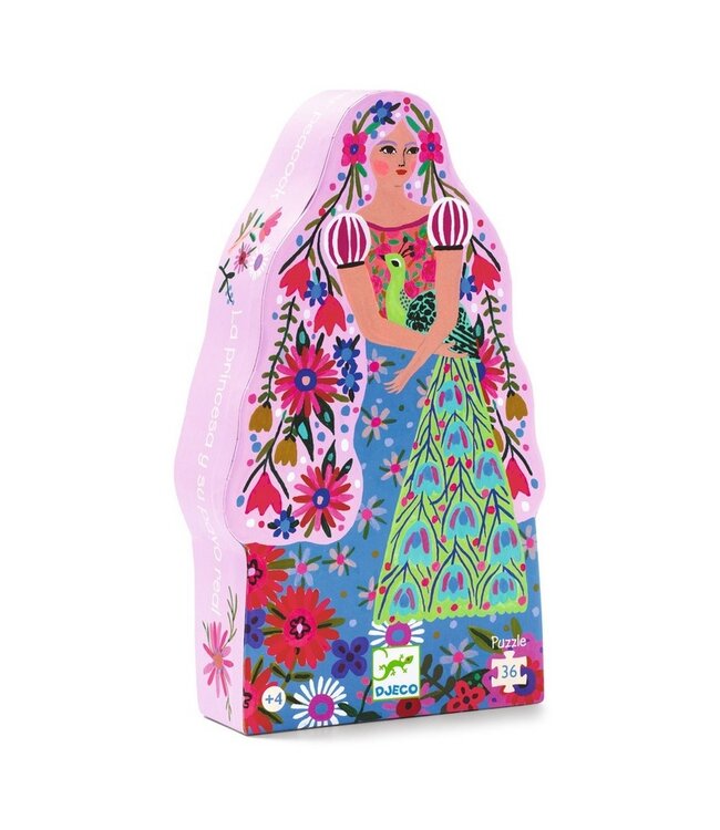DJECO PUZZLE SILHOUETTE - LA PRINCESSE ET SON PAON (36 MCX)