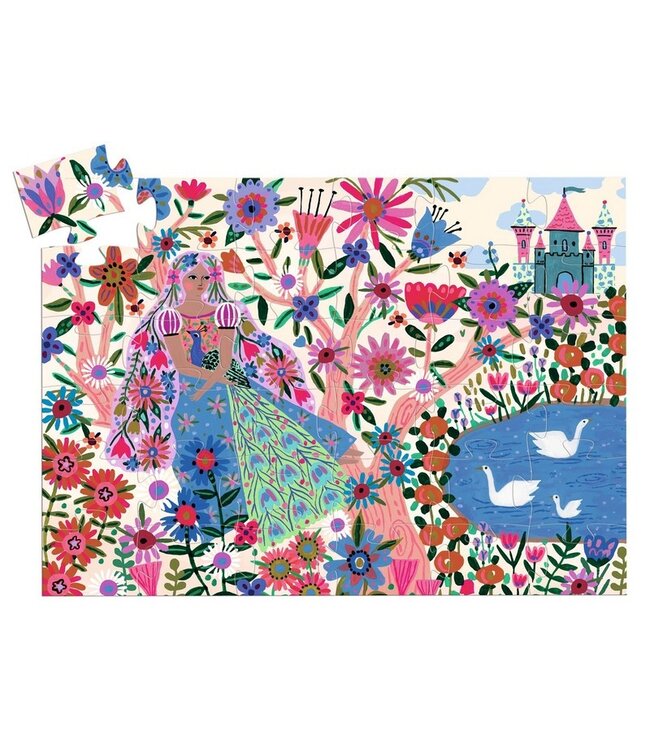 DJECO PUZZLE SILHOUETTE - LA PRINCESSE ET SON PAON (36 MCX)
