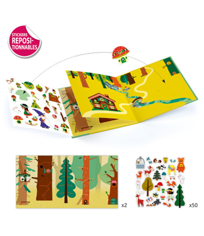 DJECO HISTOIRES DE STICKERS - LA FORÊT MAGIQUE