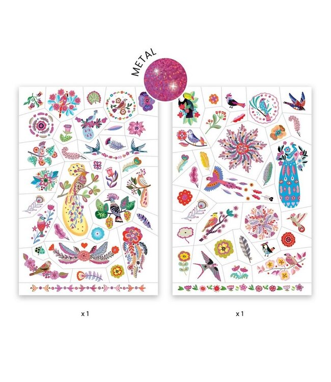 DJECO TATOUAGES - PLUMES COLOR