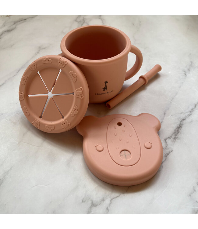 MICASSO & CO TASSE D'APPRENTISSAGE 2 EN 1 - VIEUX ROSE