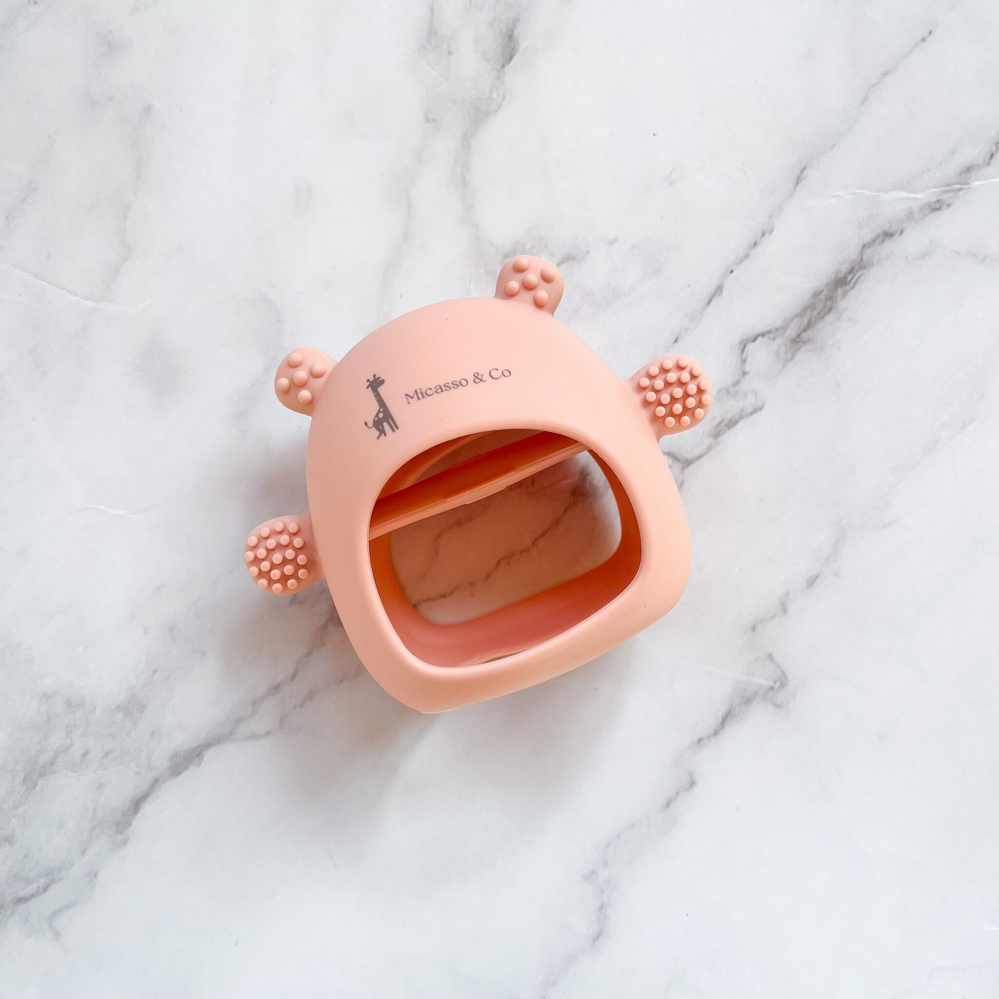 MICASSO & CO - MITAINE DE DENTITION OURSON - VIEUX ROSE - Boutique