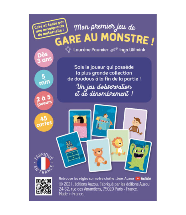 AUZOU JEU DE CARTES - MON PREMIER JEU : GARE AU MONSTRE