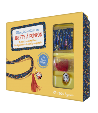AUZOU MON SUPER COLLIER EN LIBERTY À POMPON
