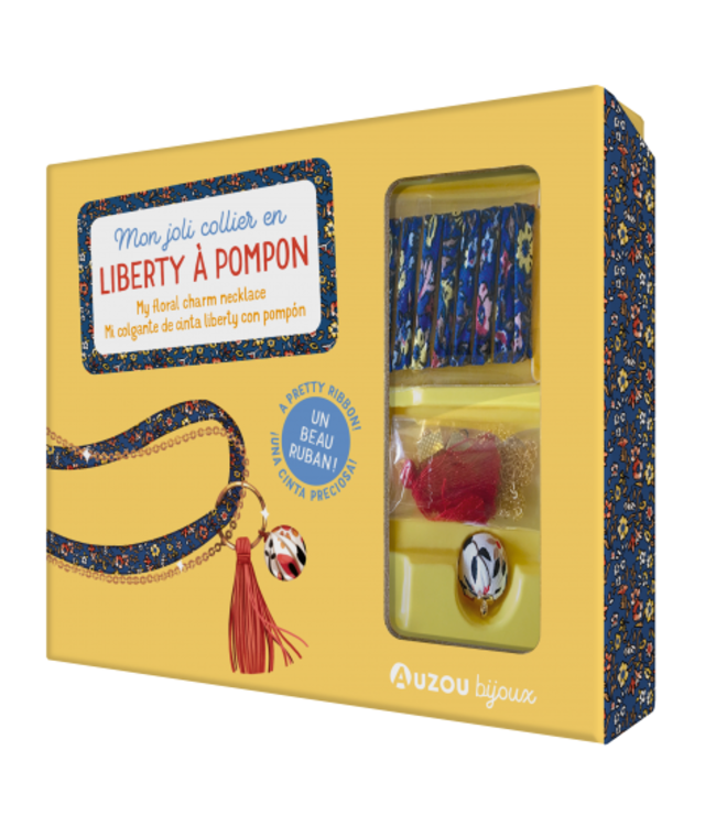 AUZOU MON SUPER COLLIER EN LIBERTY À POMPON